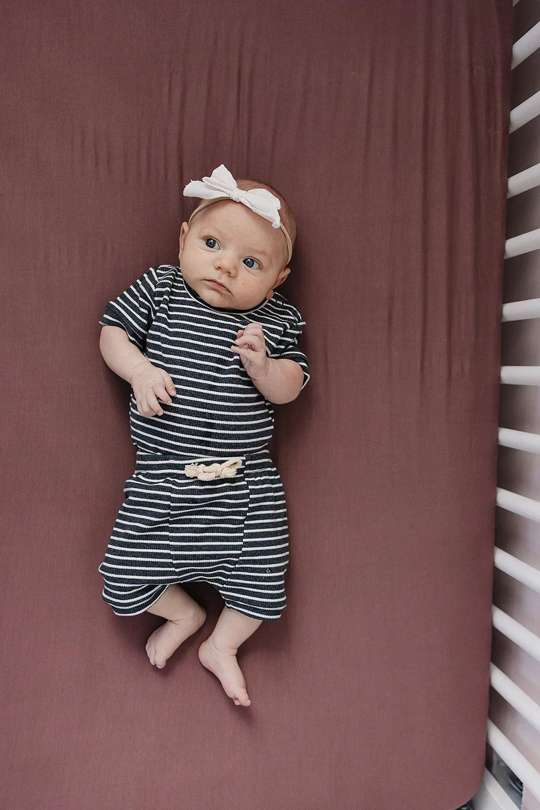 Plum Bamboo Stretch Crib Sheet - BIG FRENCHIES