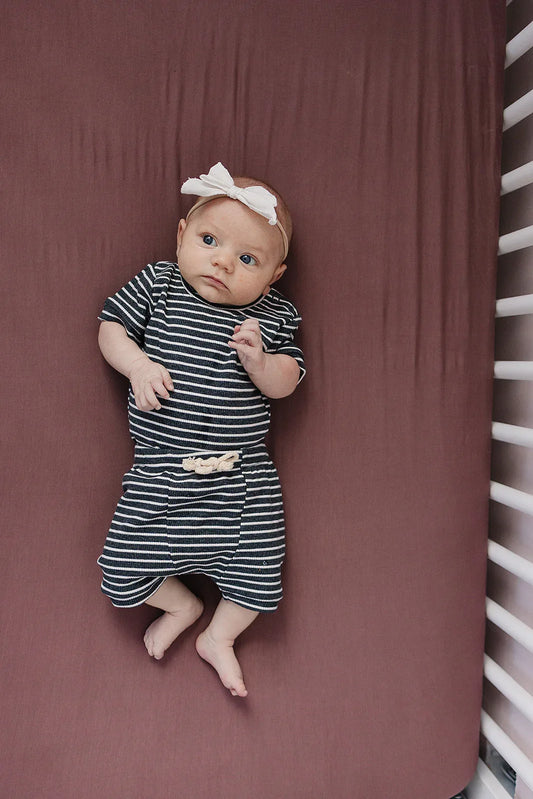 Plum Bamboo Stretch Crib Sheet - BIG FRENCHIES