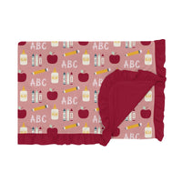 Print Ruffle Toddler Blanket in Blush First Day of School
