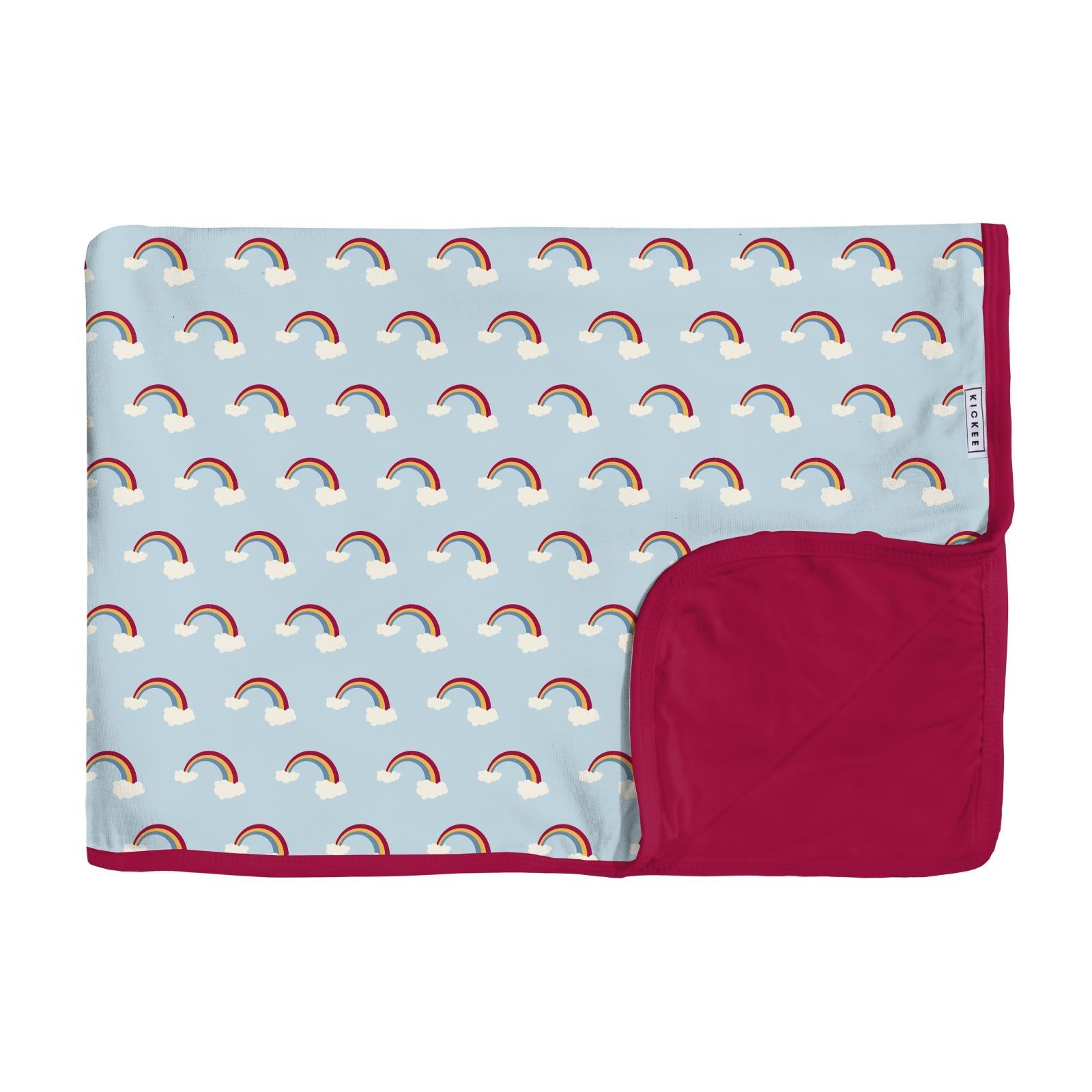 Print Toddler Blanket in Spring Sky Rainbows