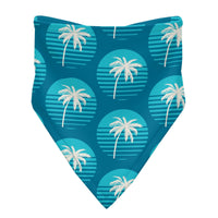 Print Bandana Bib Set of 3 in Confetti Skateboard, Cerulean Blue Palm Tree Sun & Confetti Sunglasses