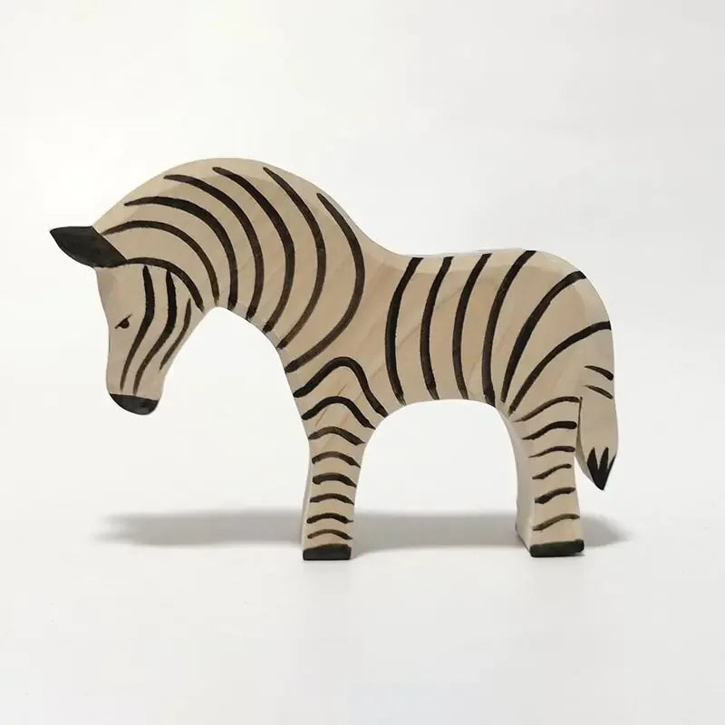 Wooden Animal Figures Handcrafted Elephant Lion Giraffe Toys - # BOT&G512610002 - BIG FRENCHIES