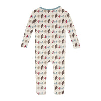 Print Convertible Sleeper with Zipper in Natural Marching Band