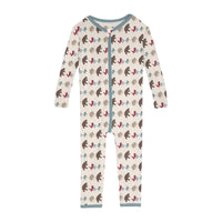 Print Convertible Sleeper with Zipper in Natural Marching Band
