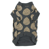 Print Dog Jammies in Pewter Pinecones