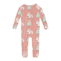 Print Convertible Sleeper with Zipper in Blush Yeti
