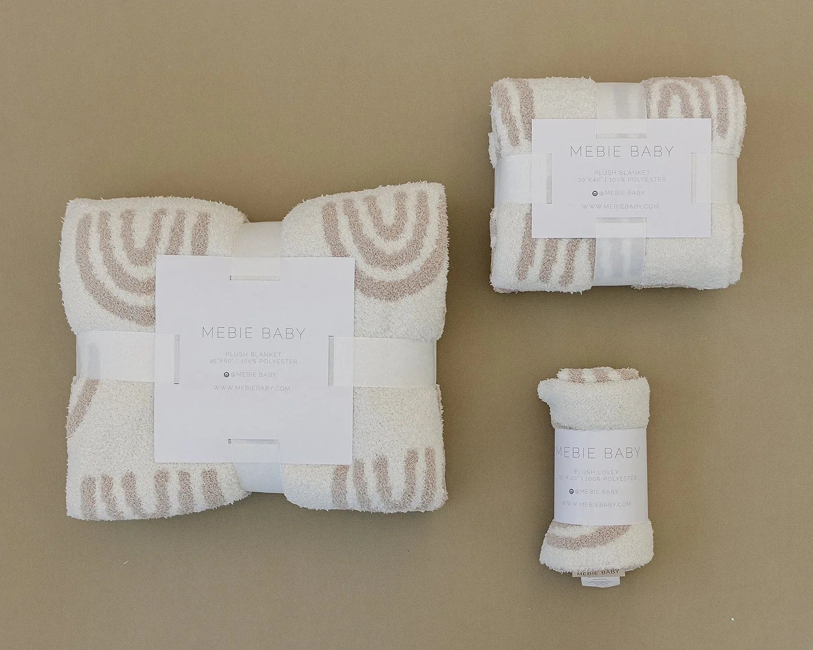 Taupe Rainbow Plush Blanket - BIG FRENCHIES
