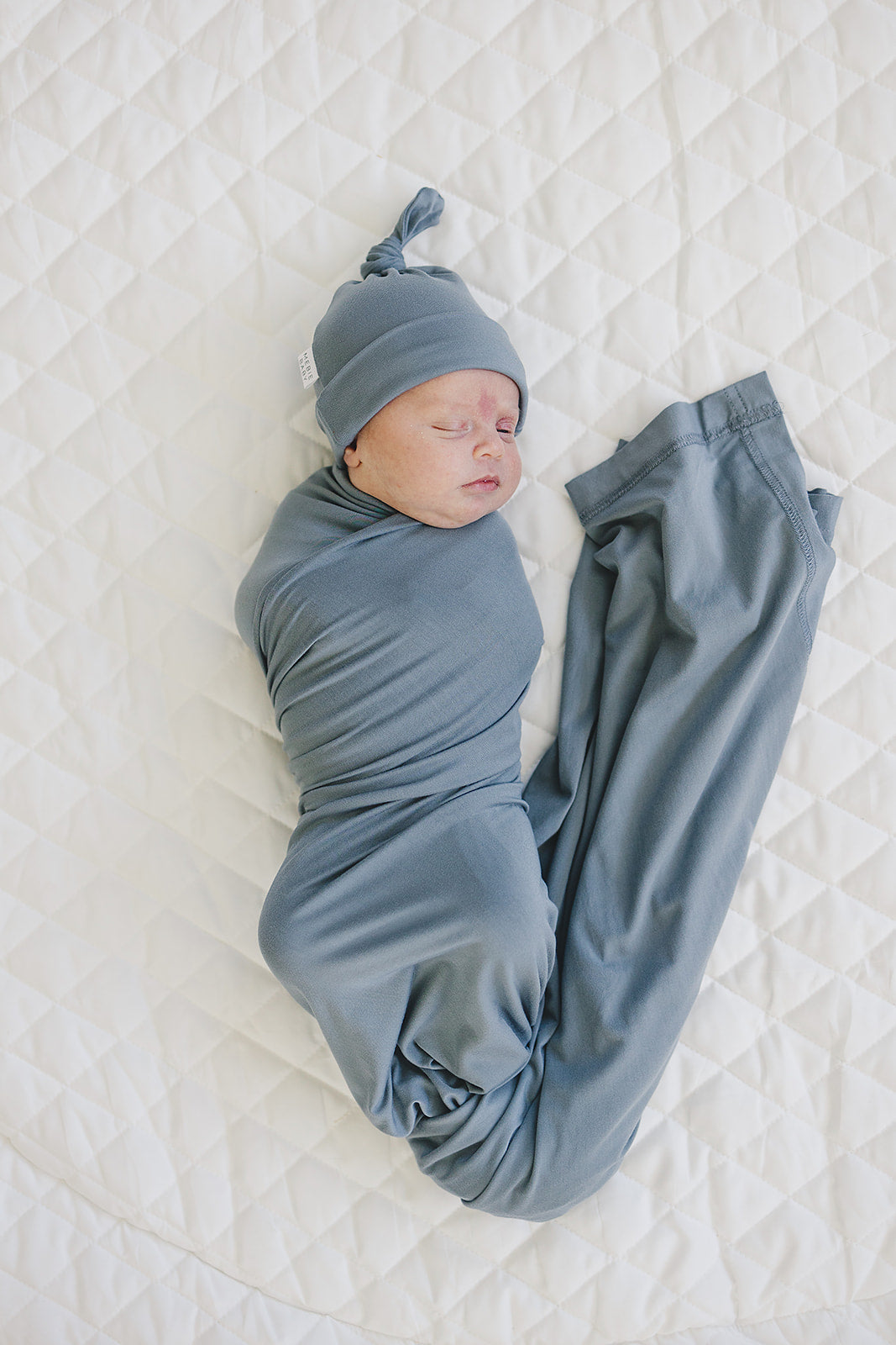 Dusty Blue Bamboo Newborn Knot Hat - BIG FRENCHIES