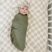 Taupe Checkered Muslin Quilt - BIG FRENCHIES