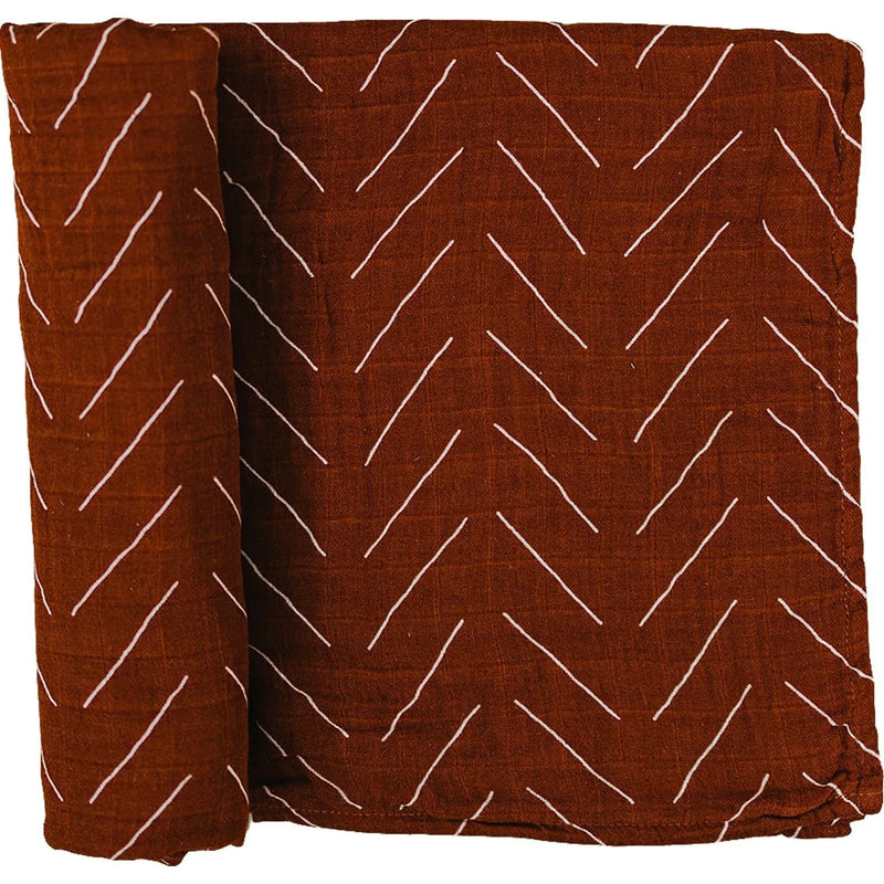 Rust Mudcloth Muslin Swaddle Blanket - BIG FRENCHIES