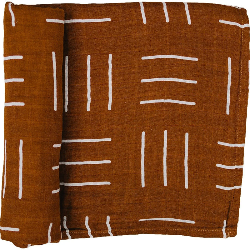 Mustard Mudcloth Muslin Swaddle Blanket - BIG FRENCHIES