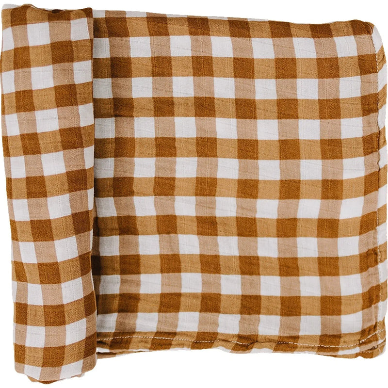 Gingham Muslin Swaddle Blanket - BIG FRENCHIES