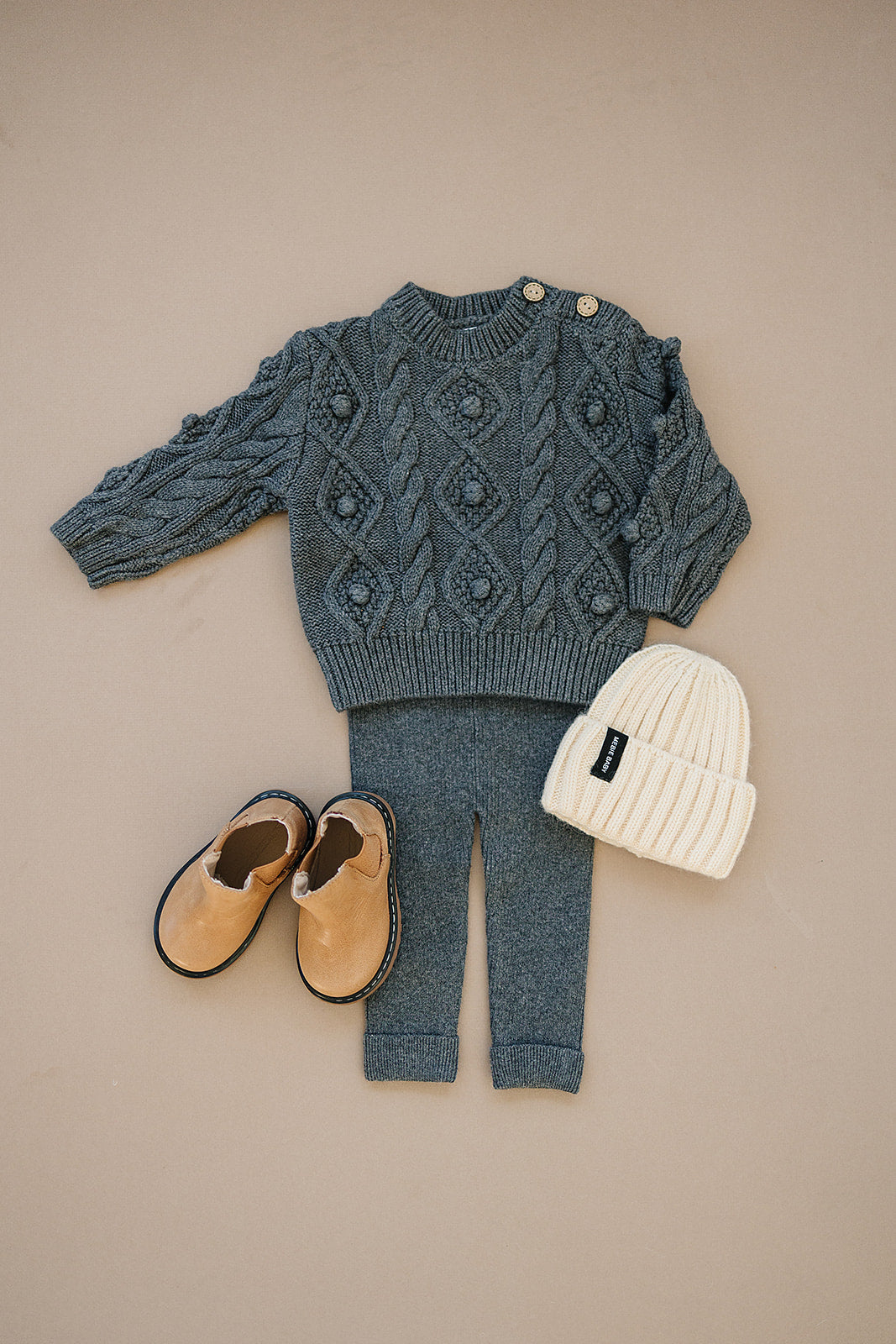 Cream Chunky Knit Beanie - BIG FRENCHIES