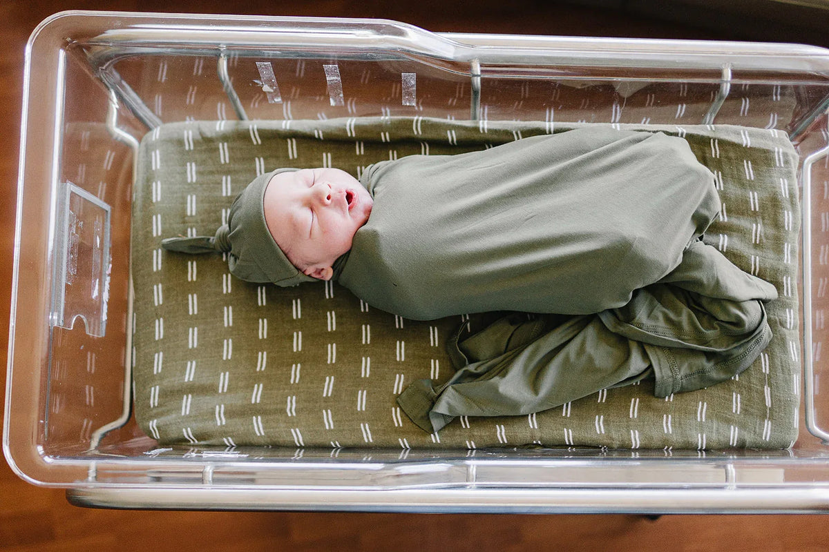 Olive Bamboo Stretch Swaddle - BIG FRENCHIES