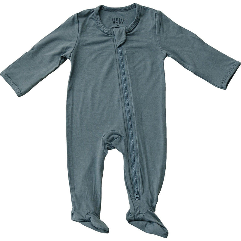 Dusty Blue Bamboo Footed Zipper - BIG FRENCHIES