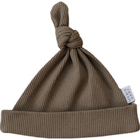 Cocoa Organic Ribbed Newborn Knot Hat - BIG FRENCHIES