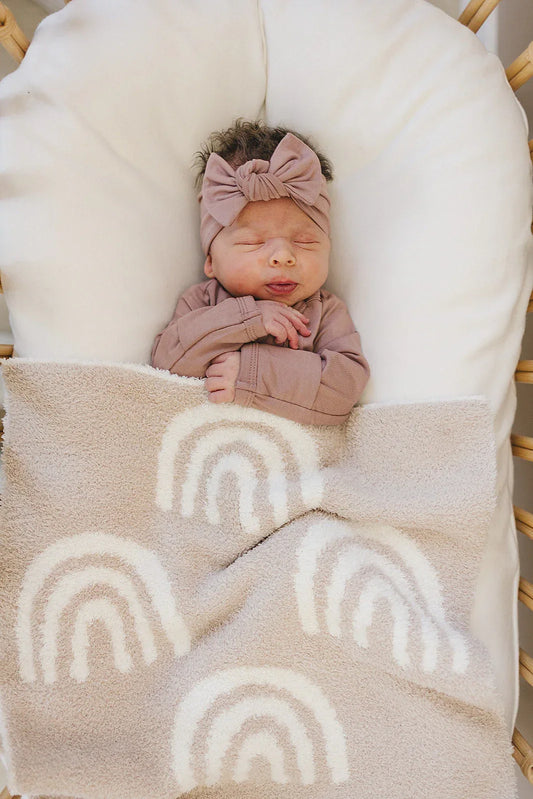 Taupe Rainbow Plush Blanket - BIG FRENCHIES