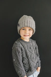 Grey Chunky Knit Beanie - BIG FRENCHIES