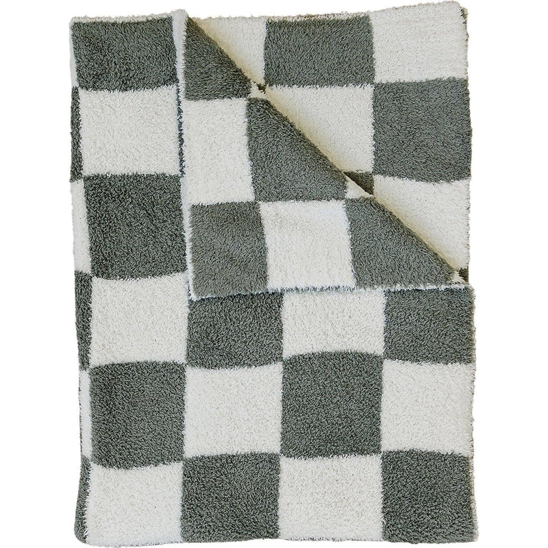 Green Checkered Plush Blanket - BIG FRENCHIES