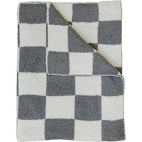 Charcoal Checkered Plush Blanket - BIG FRENCHIES