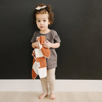 Rust Checkered Plush Blanket - BIG FRENCHIES