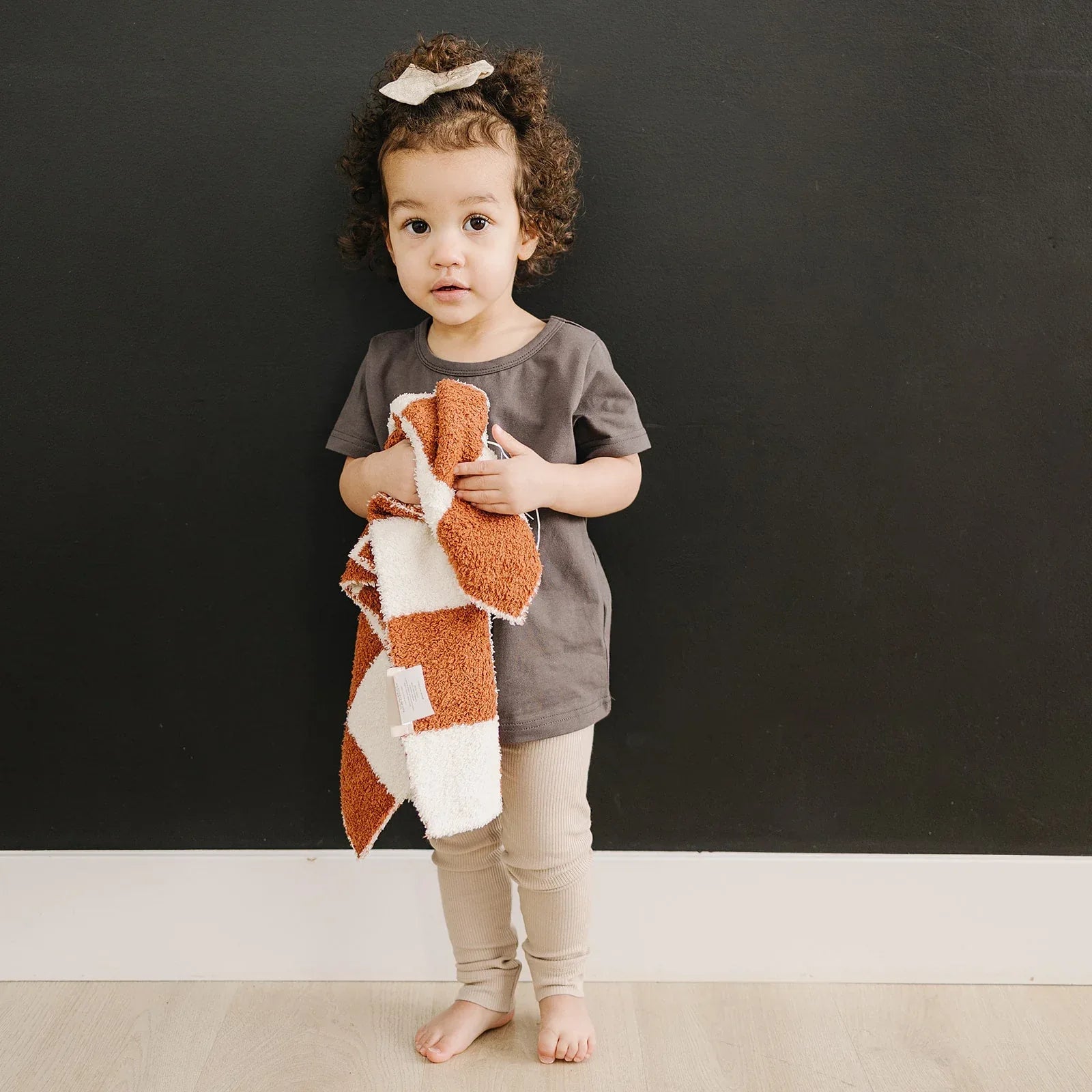 Rust Checkered Plush Blanket - BIG FRENCHIES
