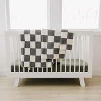 Charcoal Checkered Plush Blanket - BIG FRENCHIES