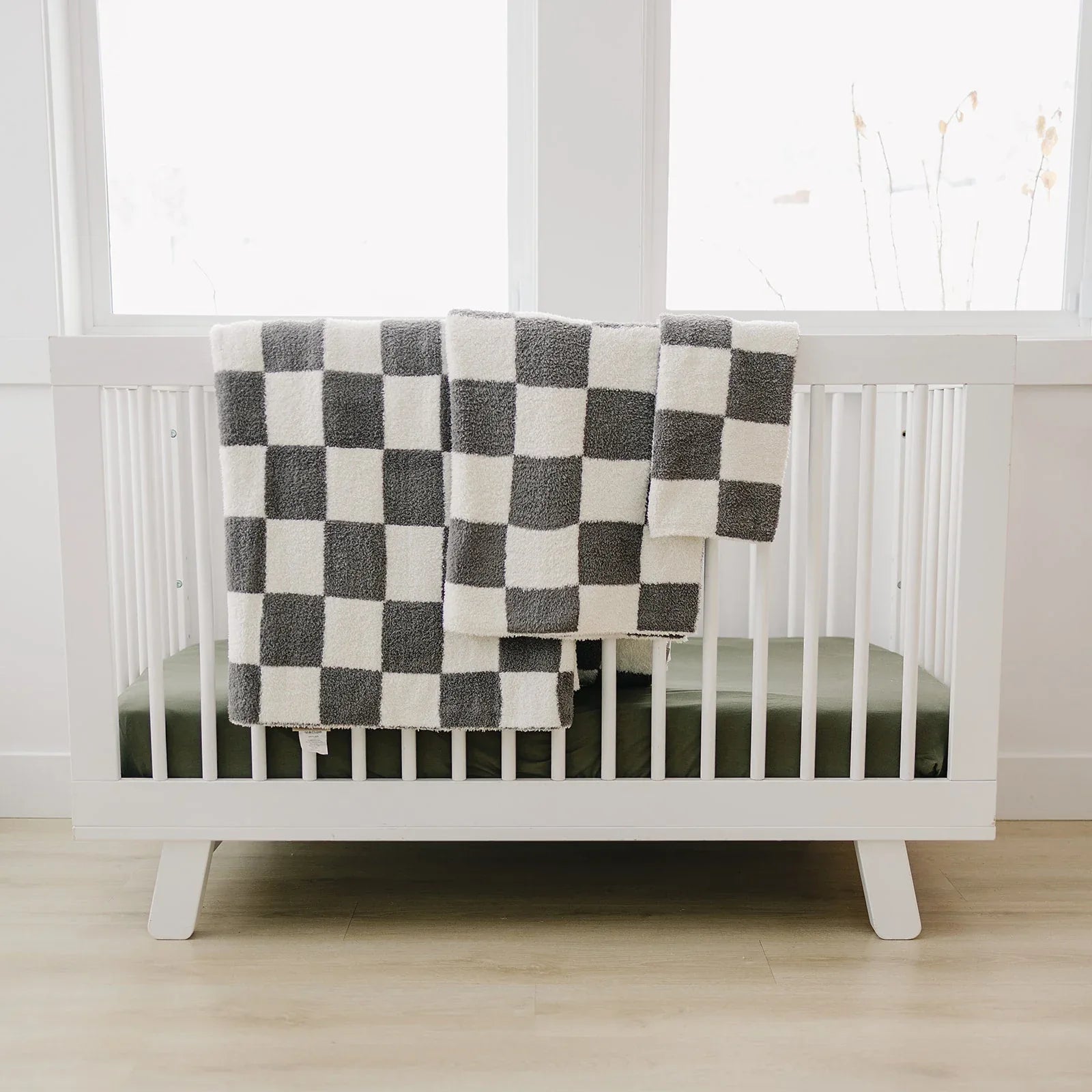 Charcoal Checkered Plush Blanket - BIG FRENCHIES