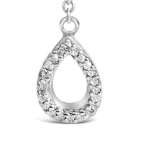 Sterling Silver Created Blue Sapphire and Diamond Accent Y Necklace