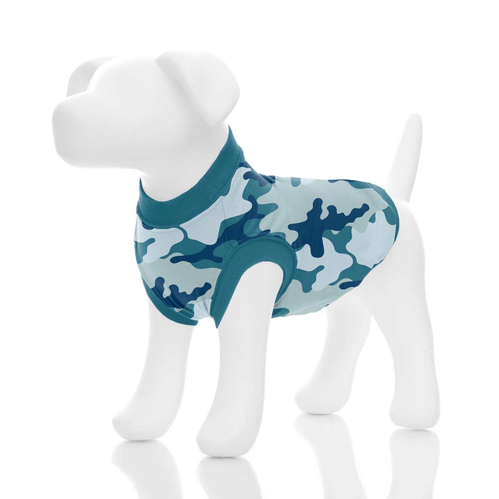 Print Luxe Sleeveless Dog Tee in Oasis Military