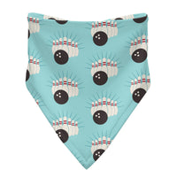 Print Bandana Bib Set of 3 in Deep Sea Cheeseburger, Summer Sky Bowling & Cruisin' Stripe
