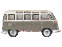 Volkswagen T1 Samba Bus Mouse Grey and Pearl White with Red Stripes 1/148 (N) Scale Diecast Model Car by Oxford Diecast