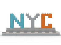 NYC Sign Custom LEGO-Compatible – Modern Display Build (White & Light Gray Base) - BIG FRENCHIES
