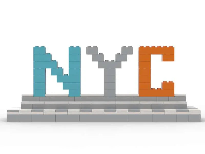 NYC Sign Custom LEGO-Compatible – Modern Display Build (White & Light Gray Base) - BIG FRENCHIES