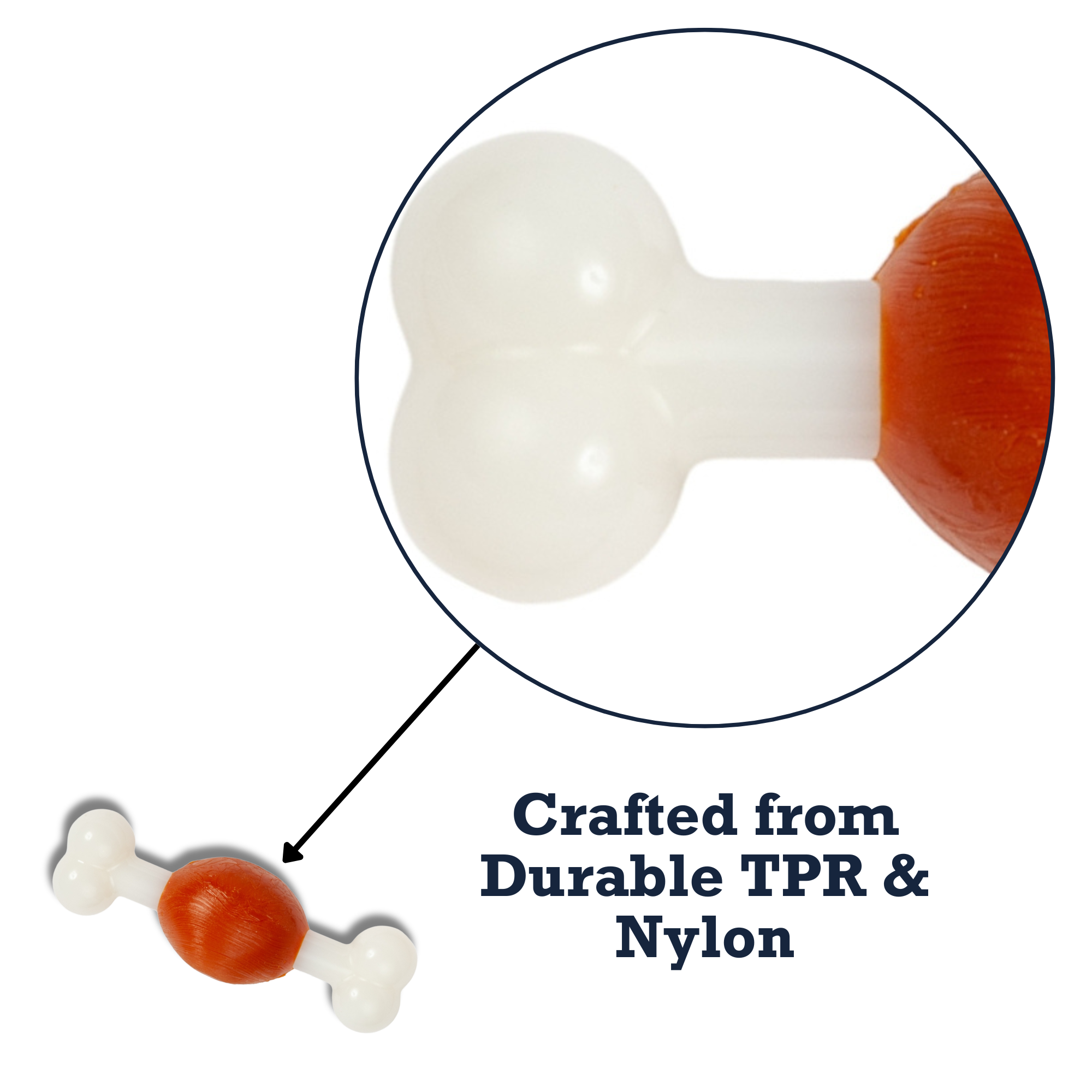 Country Living TPR & Nylon Bone Dog Chew Toy - Beef-Flavored, Ideal for Small Dogs - BIG FRENCHIES