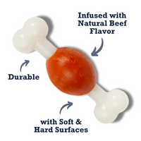 Country Living TPR & Nylon Bone Dog Chew Toy - Beef-Flavored, Ideal for Small Dogs - BIG FRENCHIES