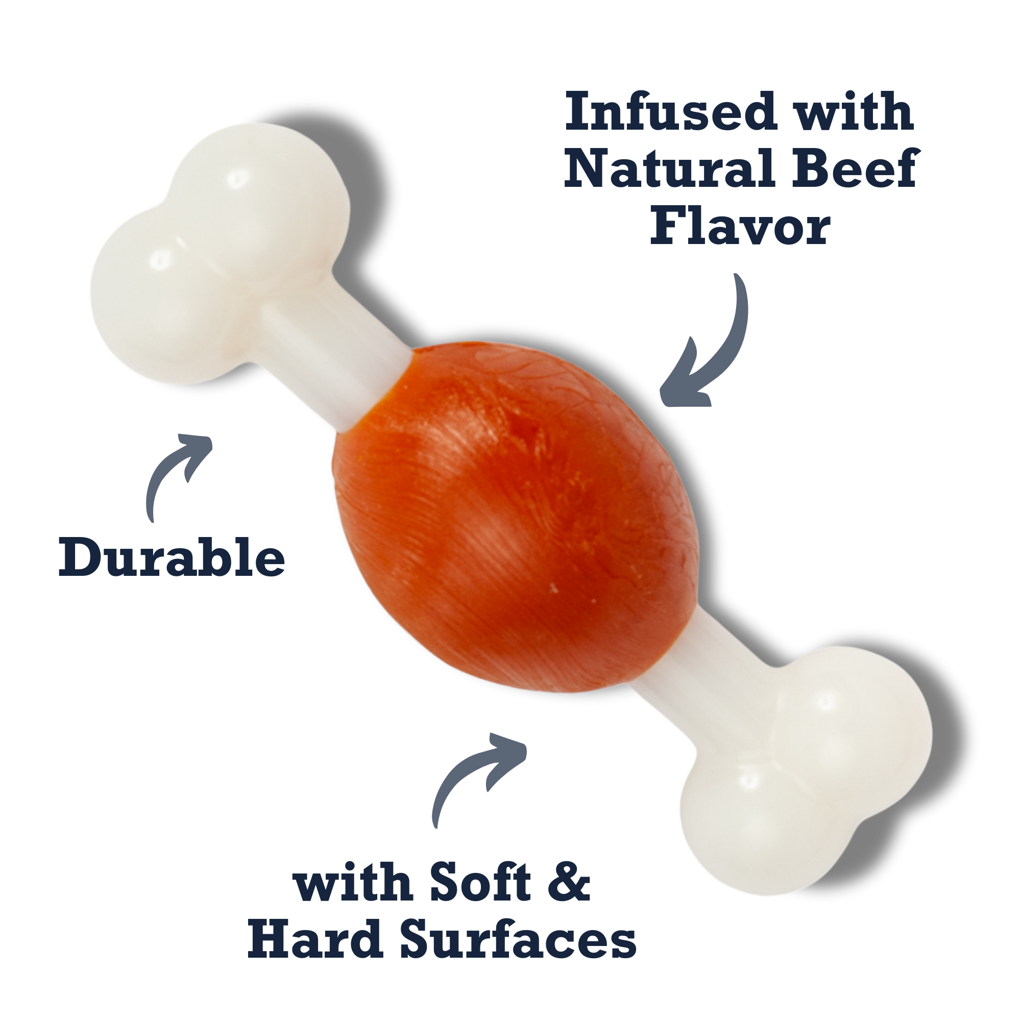 Country Living TPR & Nylon Bone Dog Chew Toy - Beef-Flavored, Ideal for Small Dogs - BIG FRENCHIES