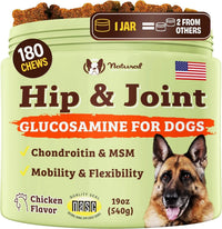 Natural Dog Company Hip & Joint Chews & Liquid Formula for Senior Dogs 90 Ct