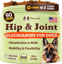 Natural Dog Company Hip & Joint Chews & Liquid Formula for Senior Dogs 90 Ct