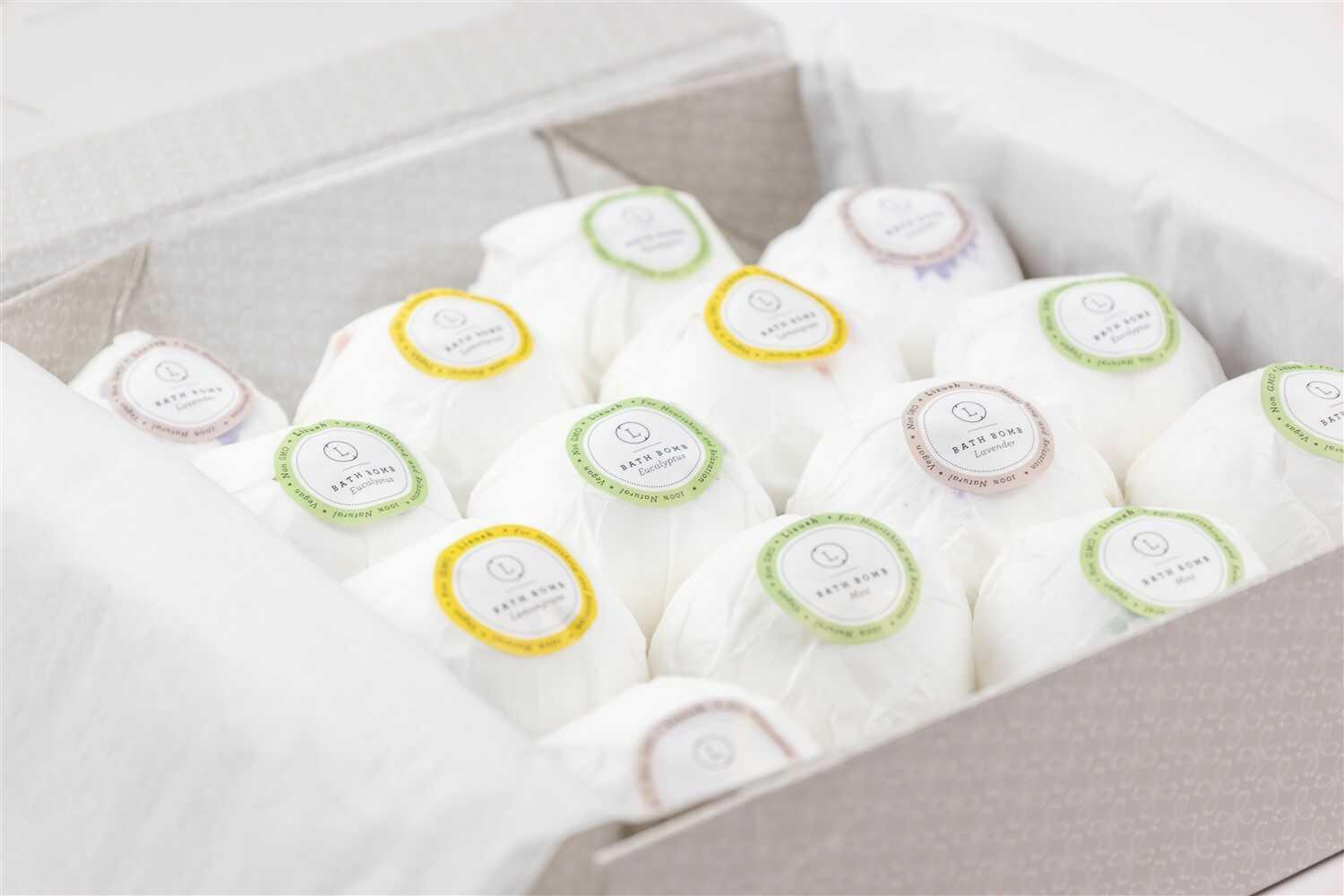 Bulk - 100 Natural Vegan Mix scents Bath Bombs - White - BIG FRENCHIES