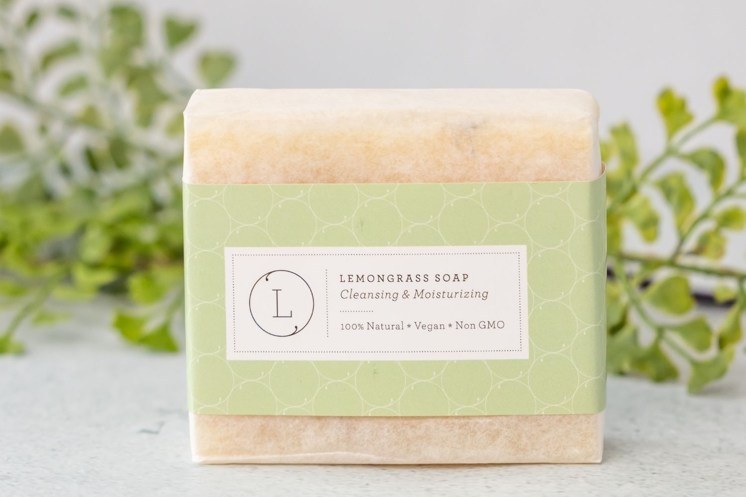 2 x Lemongrass Natural Soap Bar, Handmade Body Soap Gift