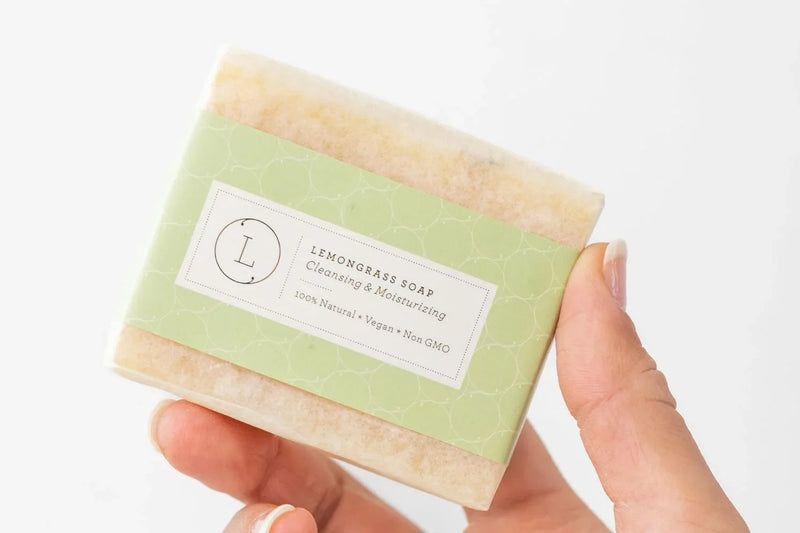 2 x Lemongrass Natural Soap Bar, Handmade Body Soap Gift - BIG FRENCHIES