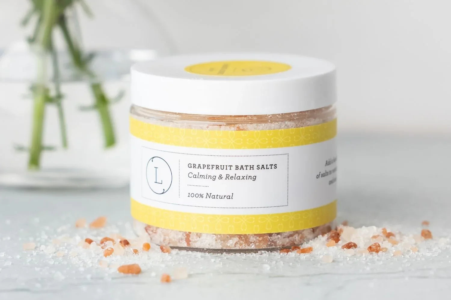 Grapefruit Natural Bath Salt Soak with Dead sea, Epsom and Himalayan salts - BIG FRENCHIES