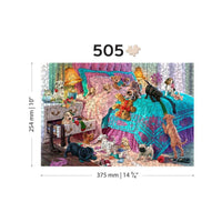 Naughty Puppies 505 Piece Wood Jigsaw Puzzle Wooden City - BIG FRENCHIES