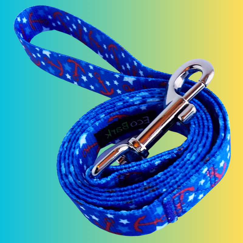 EcoBark Nautical Dog Leash-Padded Comfort Grip Leash - 5ft Leash for Small and Medium Dogs - BIG FRENCHIES