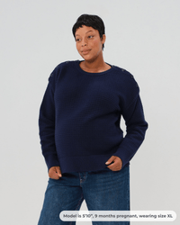 Button-Shoulder Maternity & Nursing Sweater w/Thumbhole Feature - BIG FRENCHIES