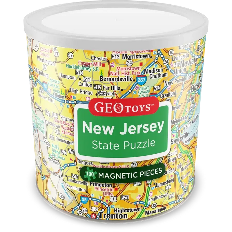 New Jersey State 100 Piece Magnetic Jigsaw Puzzle Geotoys - BIG FRENCHIES