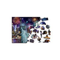 New York by Night 200 Piece Wood Jigsaw Puzzle Wooden City