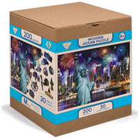 New York by Night 200 Piece Wood Jigsaw Puzzle Wooden City