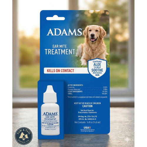 Adams Flea and Tick Ear Mite Treatment Pet Care, 0.5 oz.